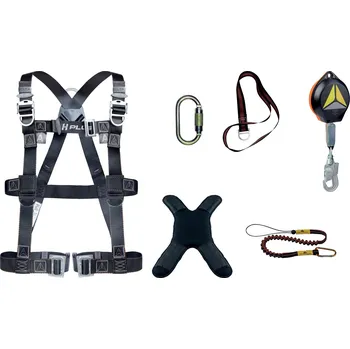 Úvazek DELTA ELARA340HV2 / Souprava pro zachycení pádu - postroj, samonavíjecí zařízení, držák nářadí, šroubovací karabina - černá S/M/L