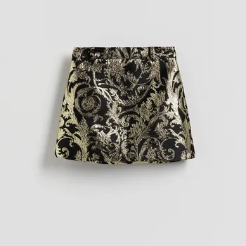 Dámská sukně Reserved - Žakárová minisukně - zlatý - 236FS-GLD - 236FS-GLD-XS