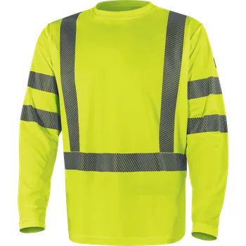 DELTA COSMOS / Unisex reflexní tričko s dlouhým rukávem - fluo žlutá XL