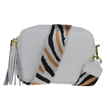 NovaKabelka.cz Kožená italská crossbody kabelka Bala Bianca s přídavným popruhem III