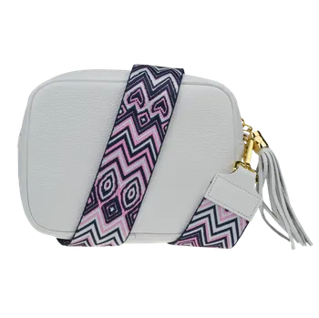 NovaKabelka.cz Kožená italská crossbody kabelka Bala Bianca s přídavným popruhem VIII