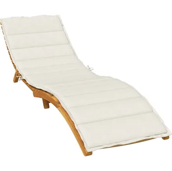 Podsedák vidaXL Poduška na lehátko krémová melanž 200 x 50 x 4 cm textil