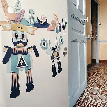 Dekorativní magnet Sada magnetických obrázků Ma Cabane a Reves Roboti