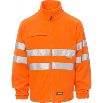 Pánská mikina PAYPER LIGHT FLUO 000344-0069 / Fleece mikina s reflexními pruhy 3M - oranžová M