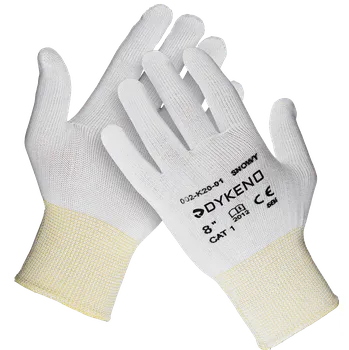 Pracovní rukavice DYKENO SNOWY 002-K20 / Textilní nylonové rukavice - bílá 9