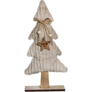 Vánoční dekorace Dekorace strom textil 33,5 cm béžový
