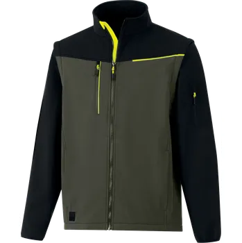 Pánská softshellová bunda DELTA SOCCIA / Pánská softshellová bunda 2v1 - khaki/černá XL