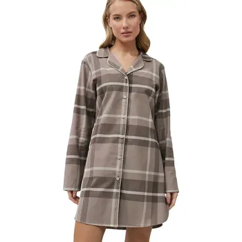 Dámská noční košile Bavlněná noční košile Aruelle Elody kávová velikost L