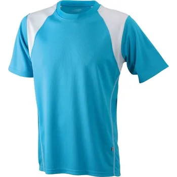 Pánské oblečení DAIBER JN 397 / Pánské běžecké tričko - turquoise/white XXL