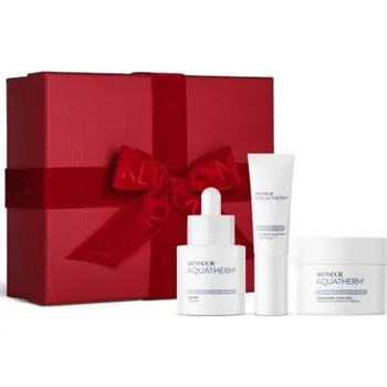 Pleťový krém Skeyndor Aquatherm Vánoční Set - Hydratační krém pro mastnou pleť 50 ml + Hydratační sérum pro mastnou pleť 30ml + gel na oční okolí 15 ml Dárková sada