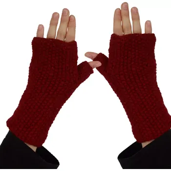 Rukavice Vlněné bezprstové rukavice Ginevra Crimson