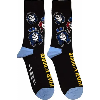 Pánská móda Guns N Roses ponožky, Skulls Band Black, unisex - velikost 4 až 7 (36 až 40 EU)
