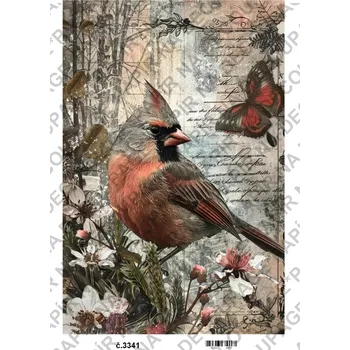 Umělecký papír Rýžový a soft papír na decoupage - Vintage - KB03341 Materiál: Soft, Rozměr: A4