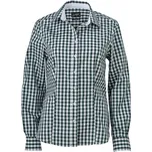 DAIBER JN 616 / Dámská popelínová kostkovaná košile s dlouhým rukávem - forest green/white XXL