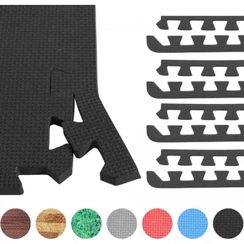 Zátěžová podložka Gorilla Sports Zakončení pro ochranné podložky, černá, 8 ks