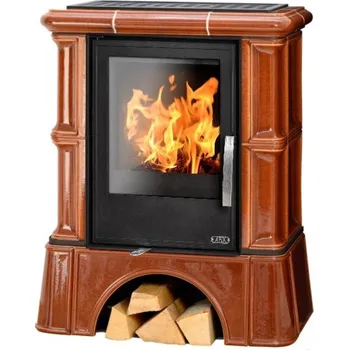 Krbová kamna ABX BAVARIA K I kachlová kamna 5-12,4kW, s vyměníkem, kaštan