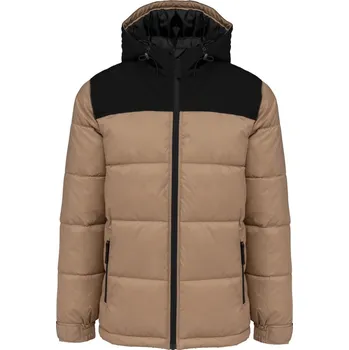 KARIBAN VINTAGE K6163 / Prošívaná bunda s kapucí - wet sand/black 4XL