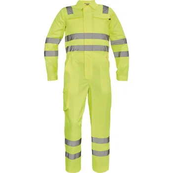 Pracovní kombinéza CERVA CIUDADES PATERNA HV / Lehká full HI-VIS kombinéza - HV žlutá 54