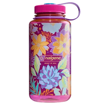 Láhev Nalgene Wide-Mouth Sustain 1000 ml, Magenta/Botanical Florals