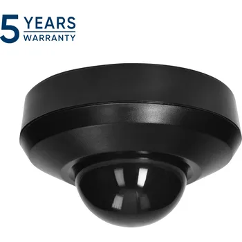 Zabezpečovací technika Černý PIR senzor pohybu 360° se 3 detektory, IP44