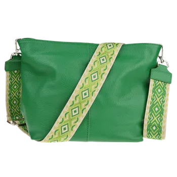 Kabelka NovaKabelka.cz Kožená italská crossbody kabelka Prisca Verde Chiaro s přídavným popruhem VI