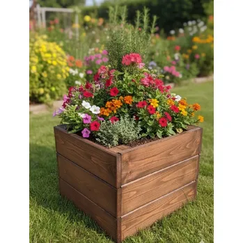Vyvýšený záhon Dřevěný vyvýšený záhon 50 x 50 x 40 cm Varianta: Dřevěný záhon nenatřený