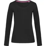 STEDMAN V-NECK CLAIRE / Dámské tričko s dlouhým rukávem - black opal M