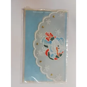 Vánoční přání 18x11cm - papírová krajka 8