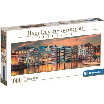 Puzzle CLEMENTONI Panoramatické puzzle Zářivý Amsterdam 1000 dílků