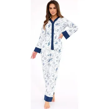 Dámské pyžamo Pyžamo propínací dámské Cornette 443 Amber bílé Barva: Bílá, Velikost: S