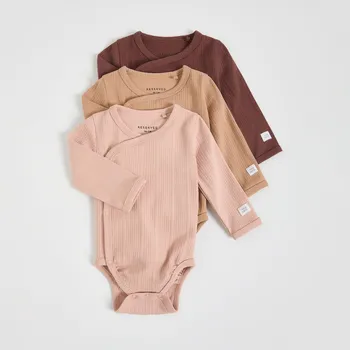 Reserved - Sada 3 body z žebrovaného úpletu - kávová - 819GK-84X - 819GK-84X-62