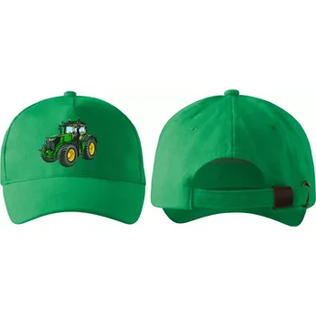 Kšiltovka kšiltovka s traktorem John Deere 7250R zelená (kšiltovka , pokrývka hlavy , dopravní technika)