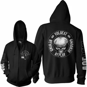 Pánská mikina Volbeat mikina, Rewind, Replay, Rebound Zipped Hoodie BP Black, pánská XXL