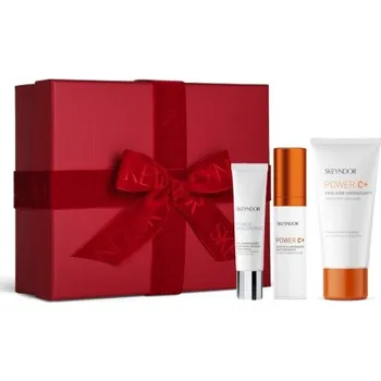 Kosmetická sada Skeyndor Power C+ Vánoční Set - Pleťová Emulze pro smíšenou až mastnou pleť 50 ml + antioxidační sérum 30 ml + chladivý oční gel 15 ml Dárková sada