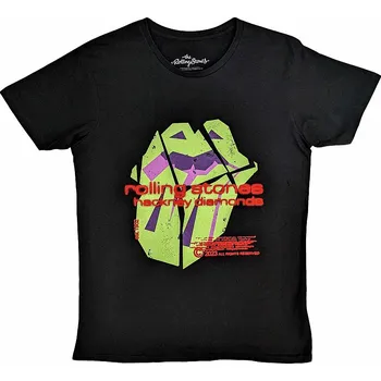 Pánská móda Rolling Stones tričko, Hackney Diamonds Neon Tongue Black, pánské S
