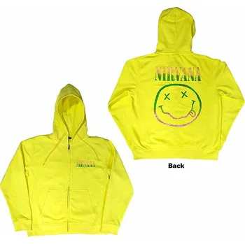 Pánská mikina Nirvana mikina, Sorbet Ray Happy Face Zipped BP Neon Yellow, pánská XXL