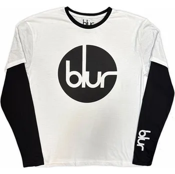 Pánská móda Blur tričko dlouhý rukáv, Circle Logo Black & White, pánské L