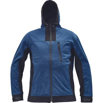 Pánská softshellová bunda CERVA HUYER SOFTSHELL / Softshellová bunda s kapucí - královská modrá XL