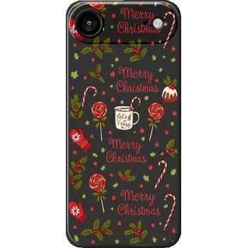 Pouzdro na mobilní telefon Ochranný kryt s vánočním vzorem pro iPhone Air - černý