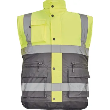 reflexní vesta CERVA CIUDADES HELLIN / Reflexní zimní vesta - šedá/HV žlutá S