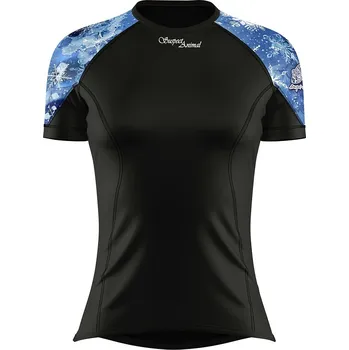 Dámské funkční triko krátký rukáv SNOWFLAKES černá Bamboo Light New