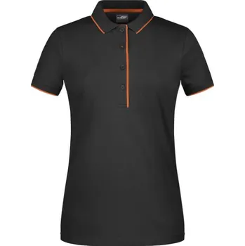 Dámská košile DAIBER JN 727 / Dámská polokošile s kontrastní légou - black/orange M