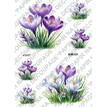 Výtvárné potřeby Rýžový a soft papír na decoupage - Krokus - KB03317 Materiál: Rýžový papír, Rozměr: A4