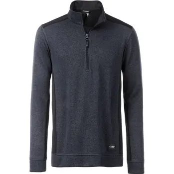 Pánské oblečení DAIBER JN 864 / Pánská pracovní bunda z fleecu, 1/2 zip - carbon melange/black XS