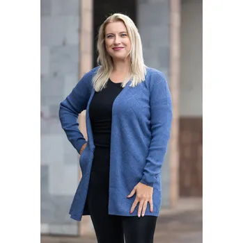 Dámský svetr F.J.J. Pletený kardigan UNICA [22600] Barva: Modrá, Velikost: M/L