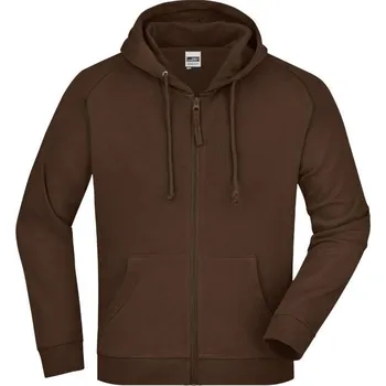 Pánské oblečení DAIBER JN 59 / Pánská mikina s kapucí na zip - brown XXXL