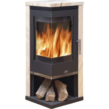 Krbová kamna ABX ADMIRAL krbová kamna 3,5-9kW, černá/pískovec