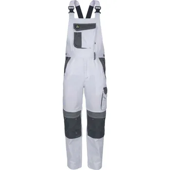 Pracovní oblečení CERVA MAX ECO STRETCH / Pracovní strečové kalhoty s laclem - bílá 62
