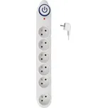 Solight přepěťová ochrana, 150J, 6 zásuvek, 3m, bílá