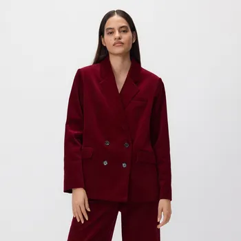 Dámské sako Reserved - Dvouřadý manšestrový blejzr - mahagonová - 277FT-93X - 277FT-93X-M